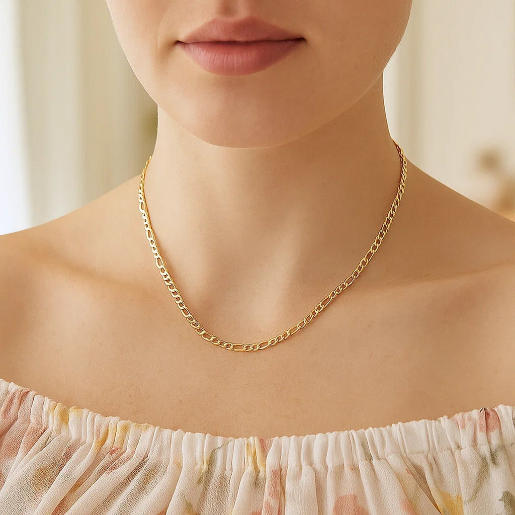 14k Yellow Gold Solid Figaro Chain (2.80 mm)