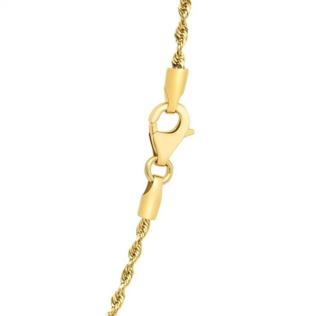 14k Yellow Gold Solid Diamond Cut Rope Chain (1.60 mm)