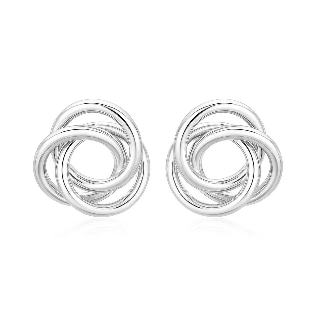 Polished Open Love Knot Earrings in Sterling Silver