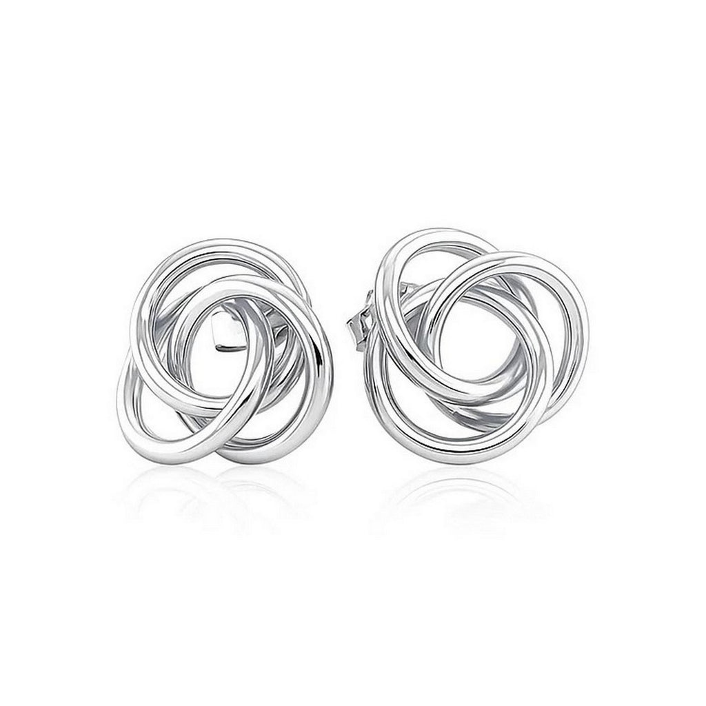 Polished Open Love Knot Earrings in Sterling Silver