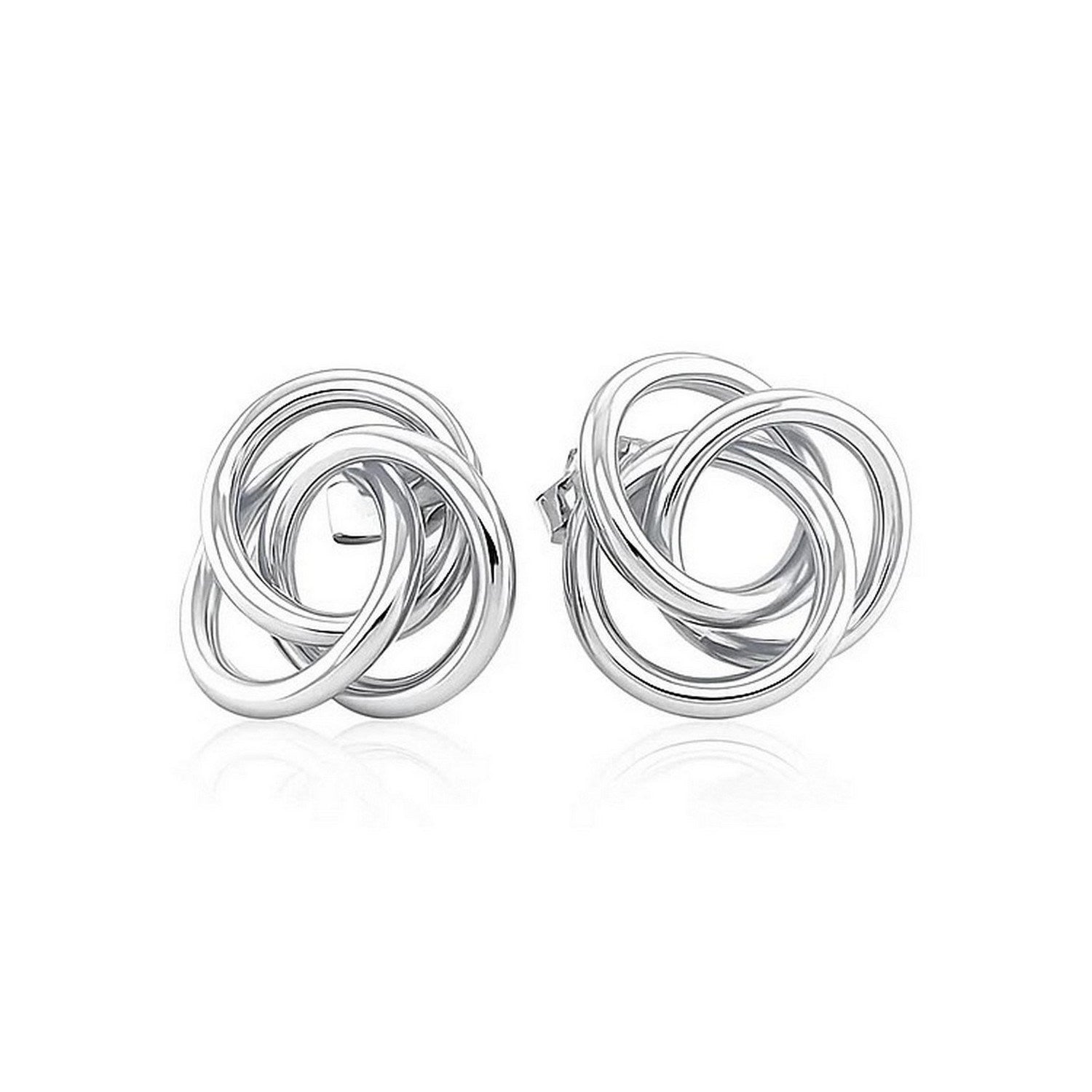 Polished Open Love Knot Earrings in Sterling Silver