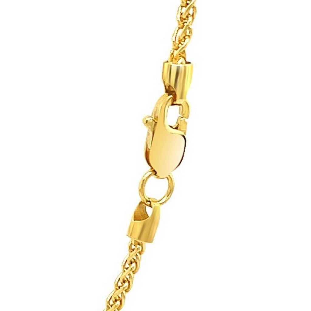 14k Yellow Gold Round Wheat Chain (1.00 mm)