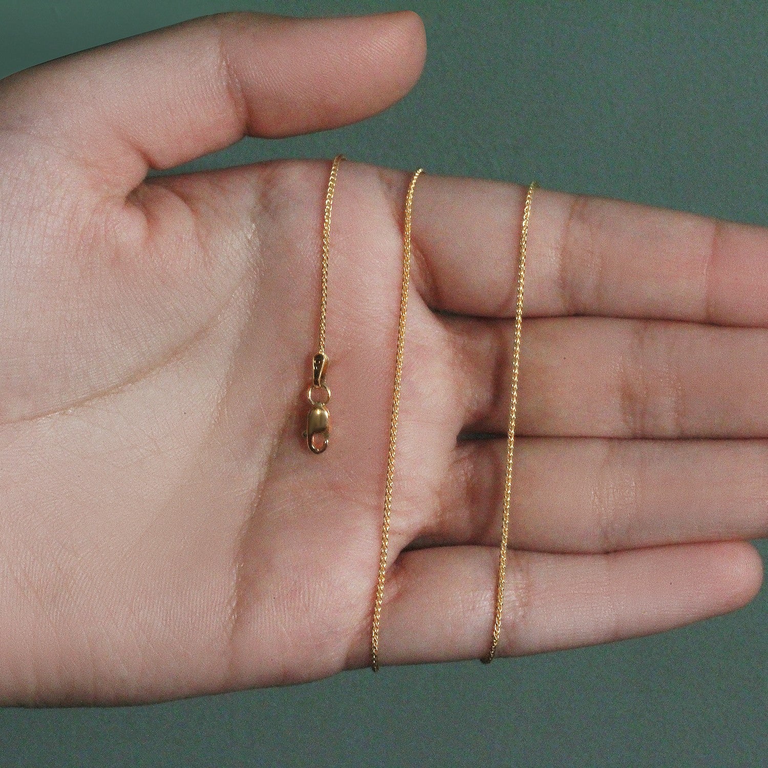 14k Yellow Gold Round Wheat Chain (1.00 mm)