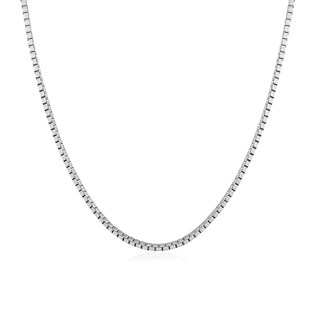 Sterling Silver Rhodium Plated Box Chain (1.10 mm)