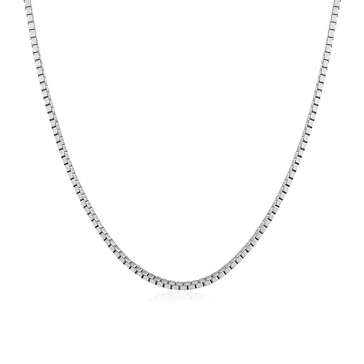 Sterling Silver Rhodium Plated Box Chain (1.10 mm)