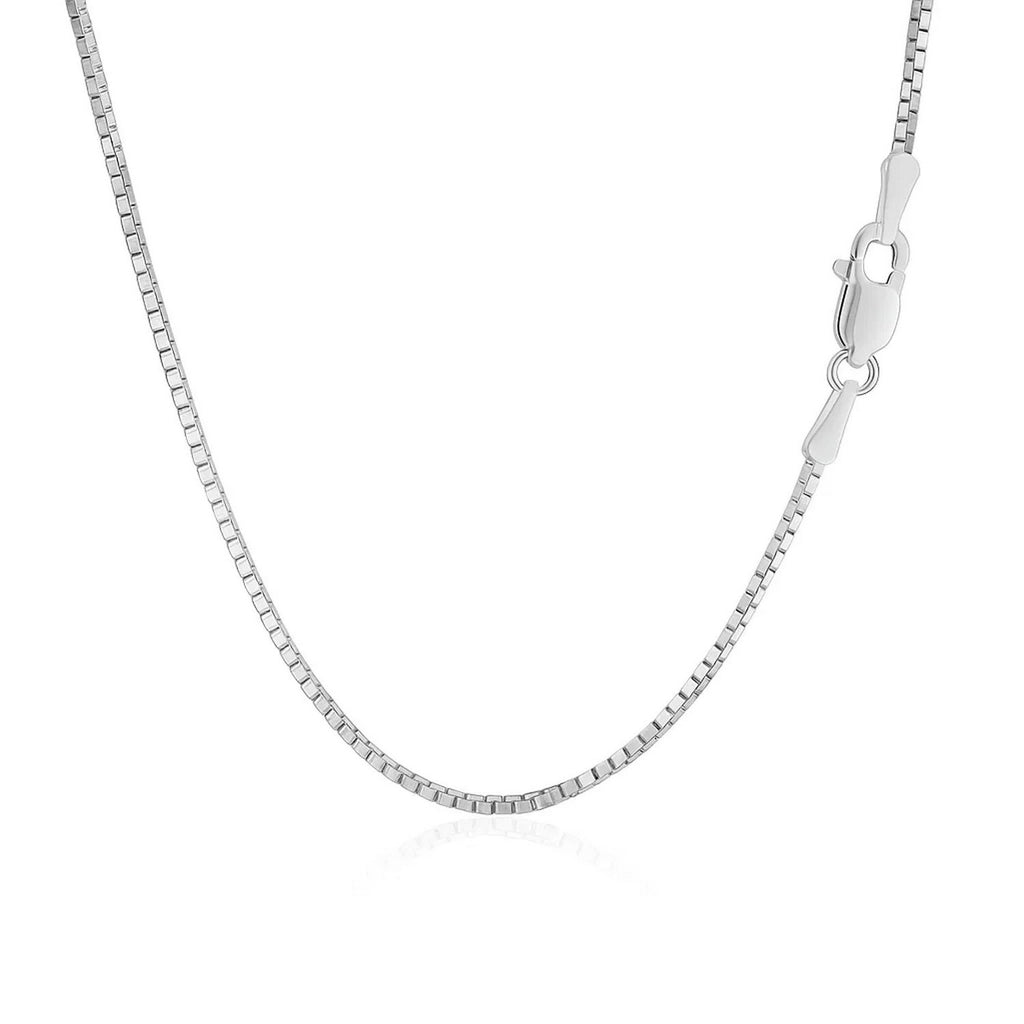 Sterling Silver Rhodium Plated Box Chain (1.10 mm)