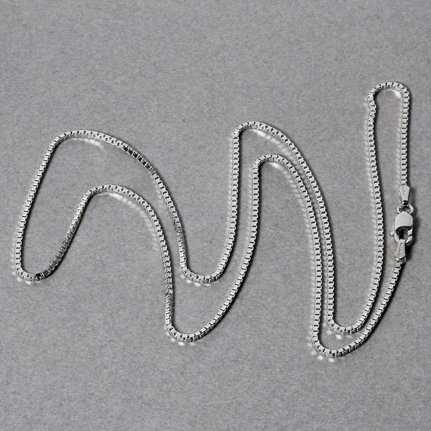 Sterling Silver Rhodium Plated Box Chain (1.10 mm)