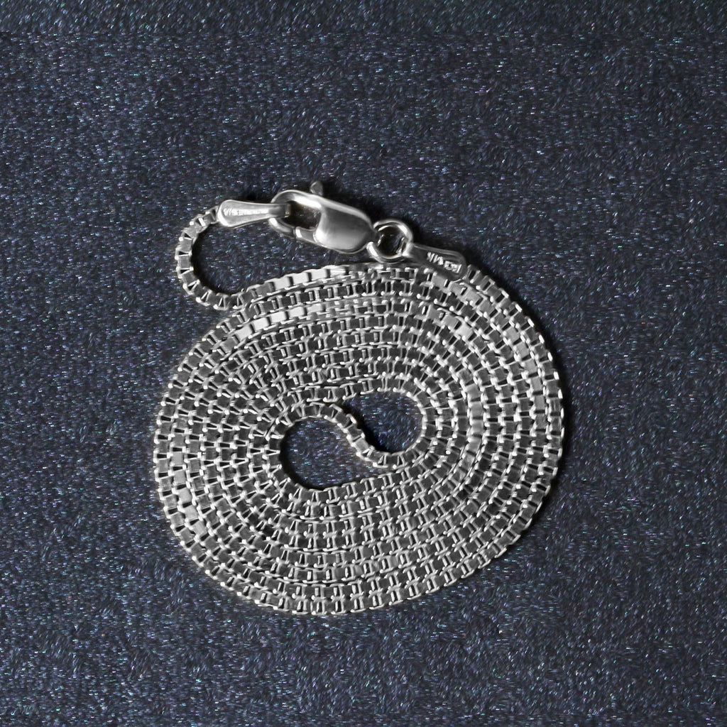 Sterling Silver Rhodium Plated Box Chain (1.10 mm)