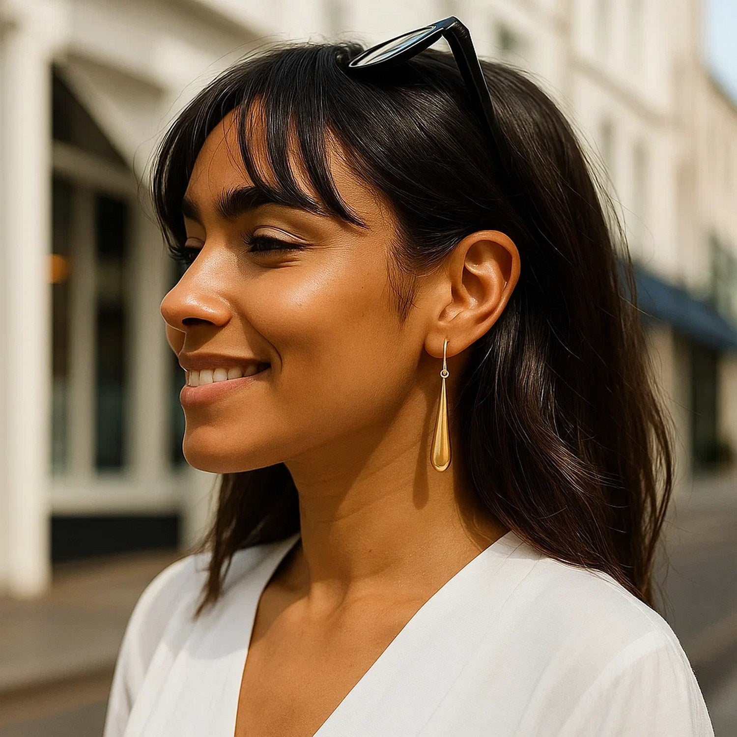 14k Yellow Gold Dramatic Drop Earrings