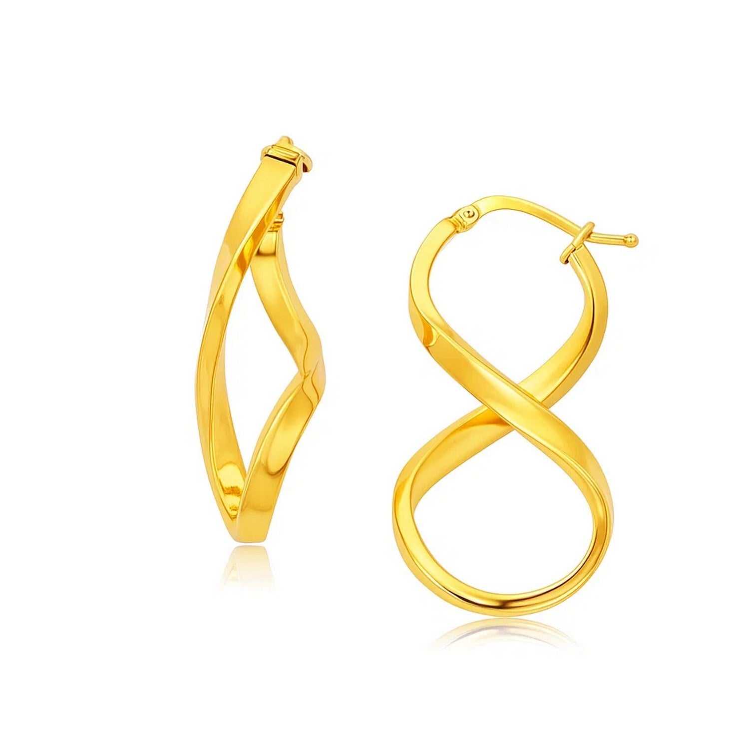 14k Yellow Gold Polished Infinity Shape Drop Earrings