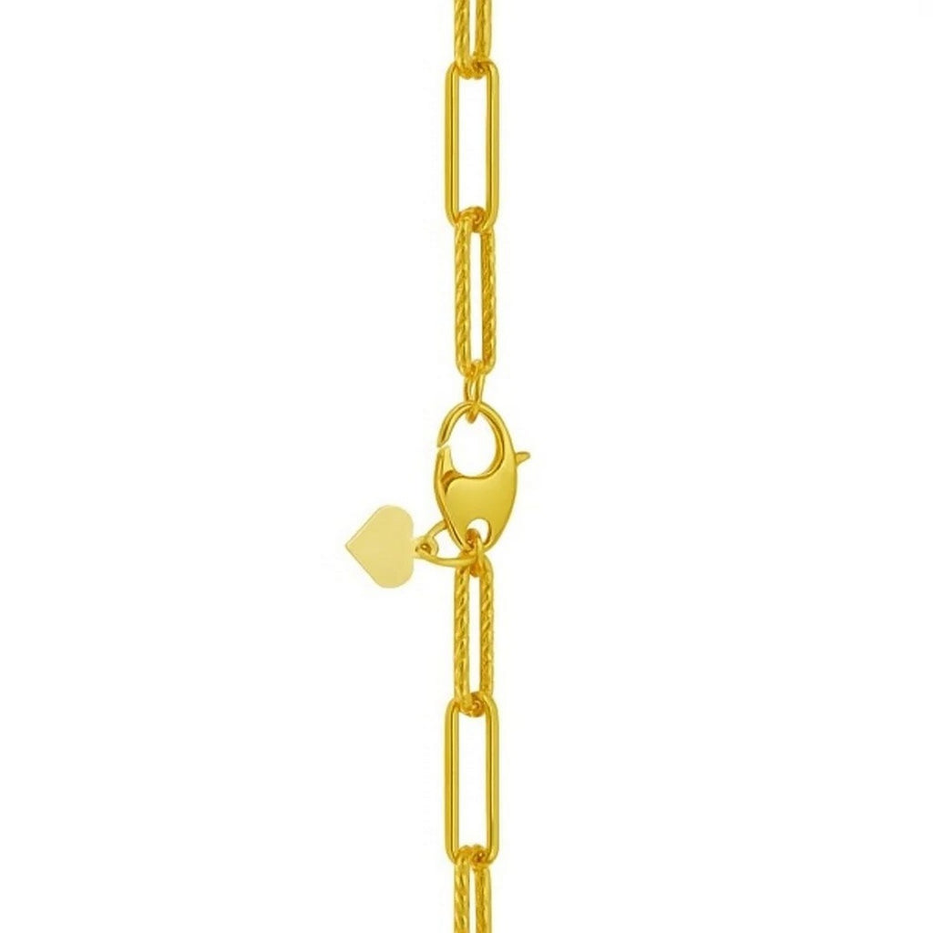 14K Yellow Gold Mini Diamante Paperclip Necklace (3.20 mm)