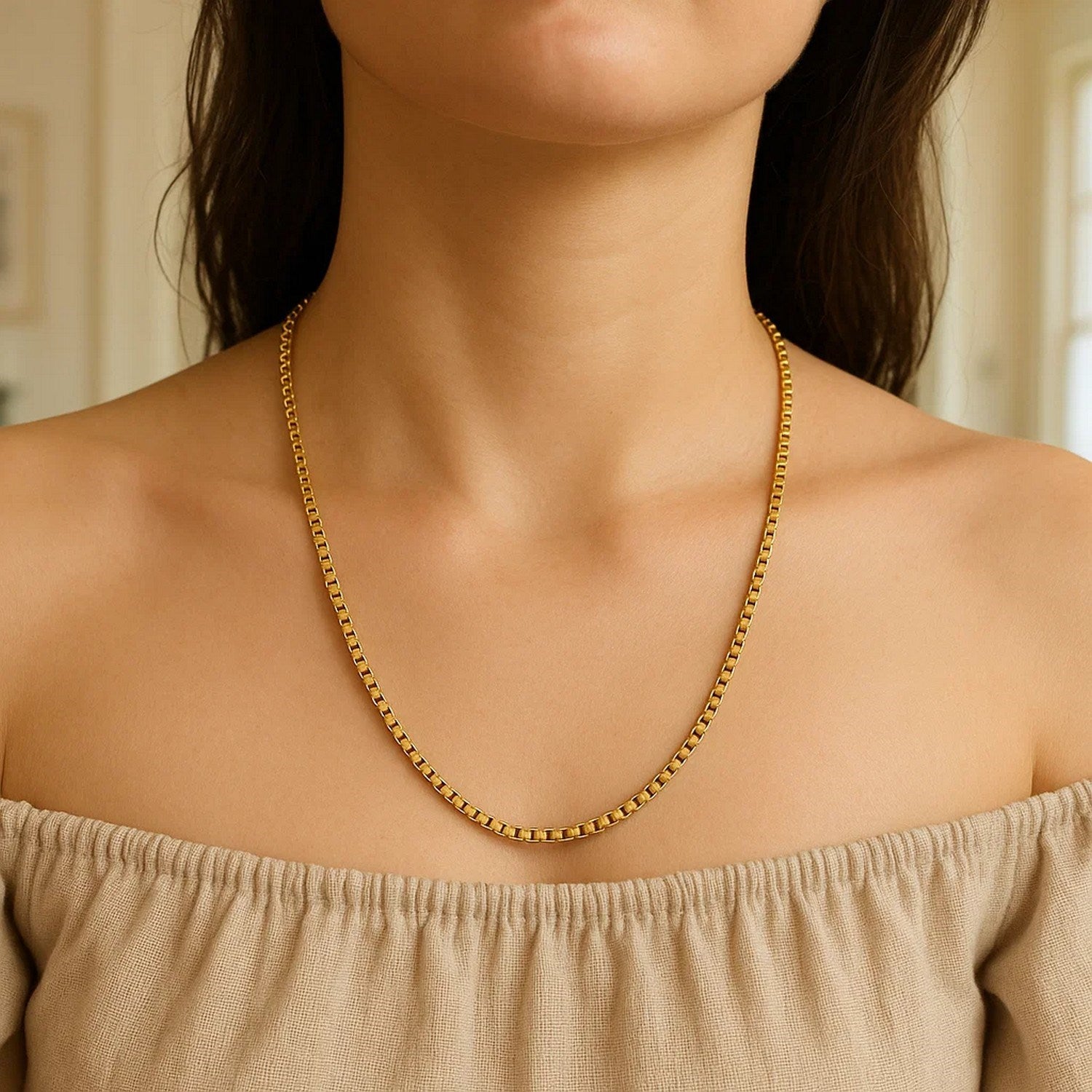 14k Yellow Gold Round Box Chain (2.5 mm)