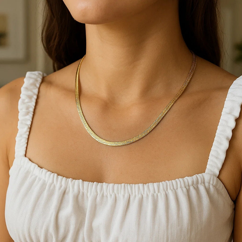 14k Yellow Gold Super Flex Herringbone Chain (4.60 mm)
