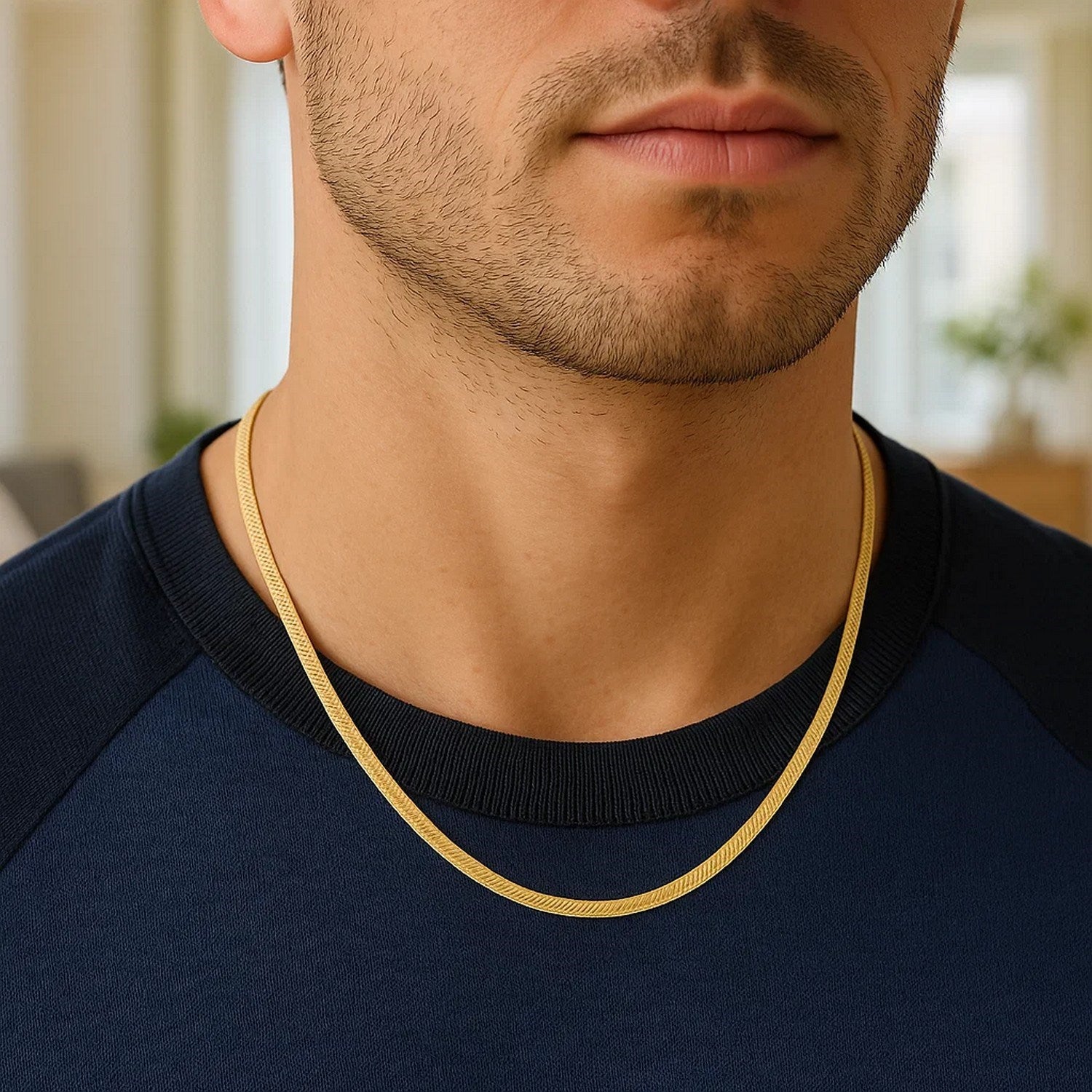 14k Yellow Gold Super Flex Herringbone Chain (4.60 mm)