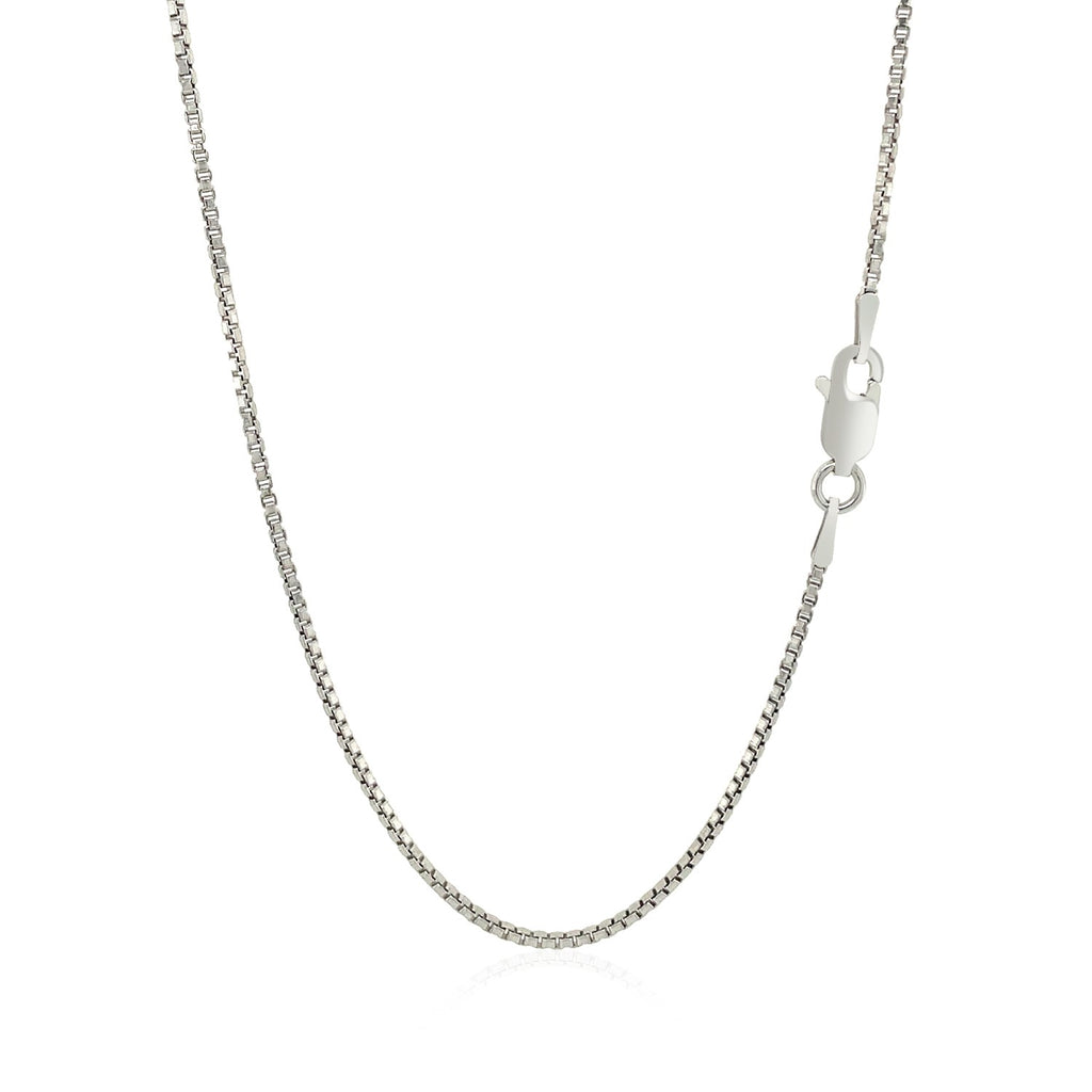 Sterling Silver Rhodium Plated Box Chain (1.30 mm)