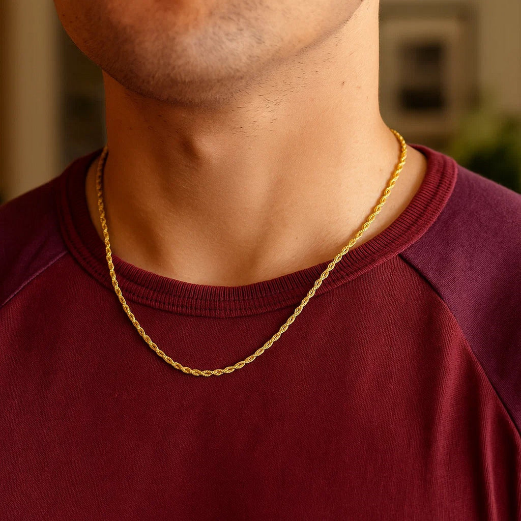 14k Yellow Gold Solid Rope Chain (2.50 mm)