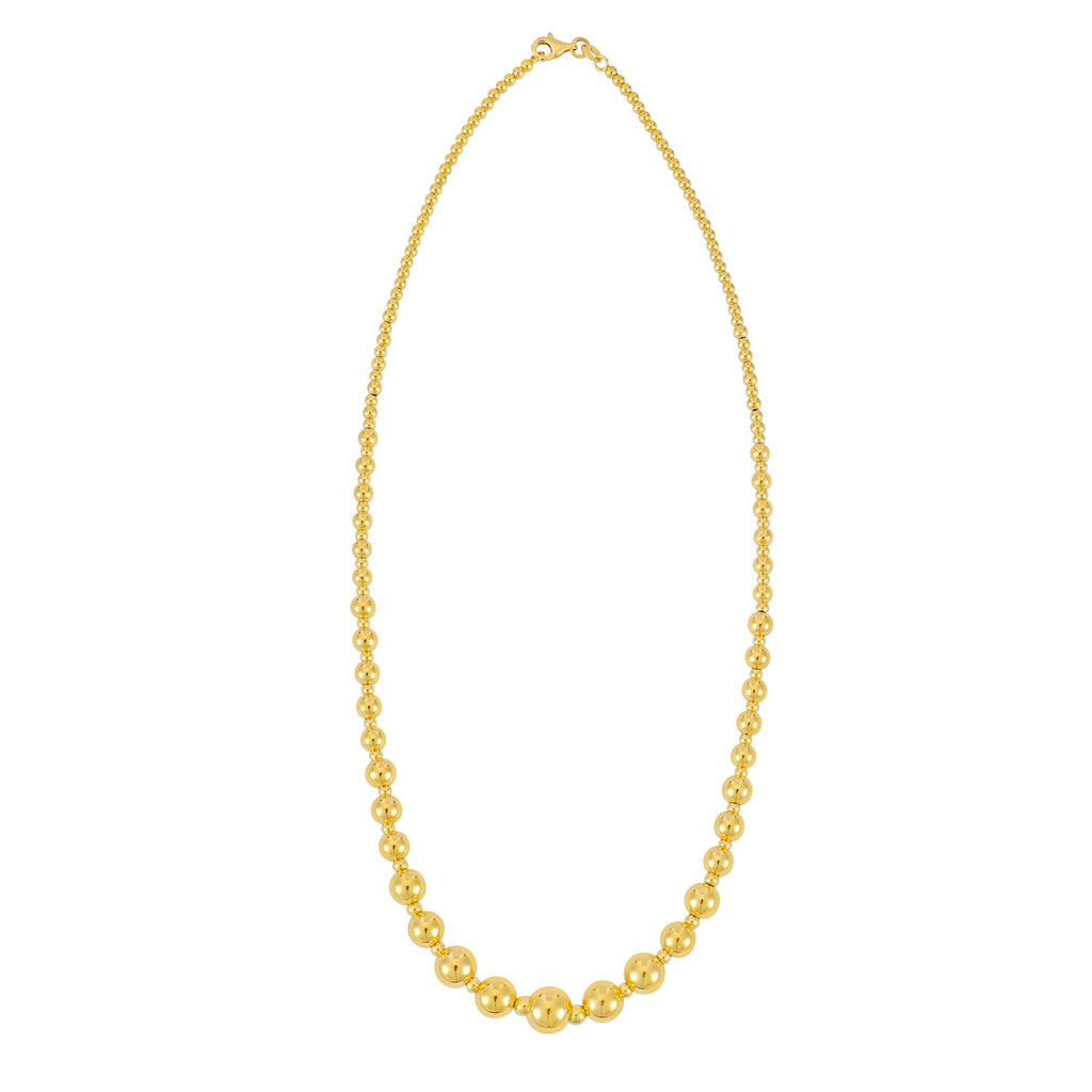 Graduated Bead Pallina Necklace in 14K Yellow Gold