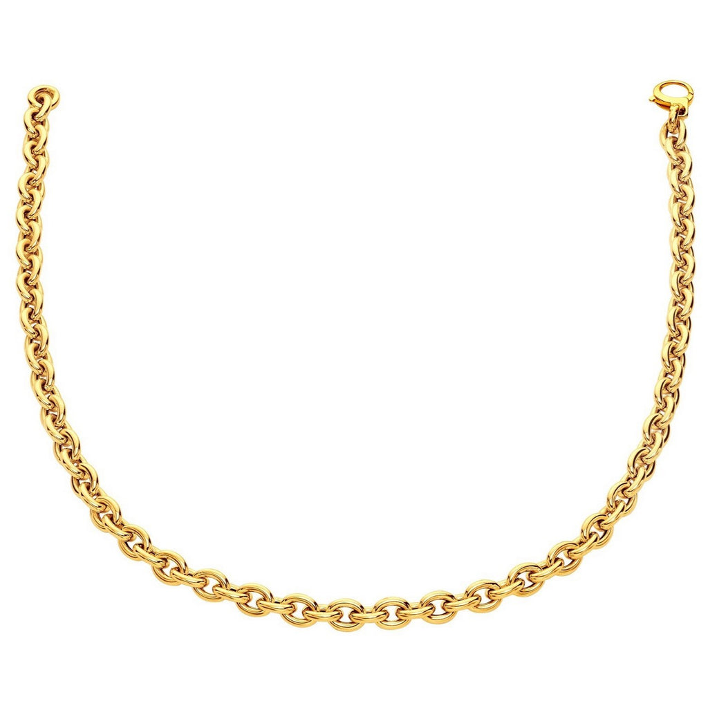 14k Yellow Gold Polished Cable Link Necklace