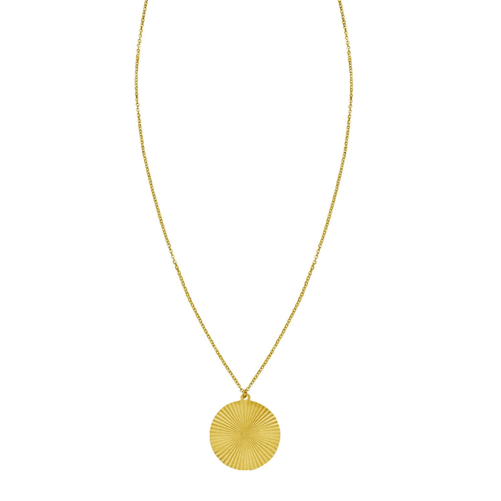 14K Yellow Gold Radiating Circle Necklace