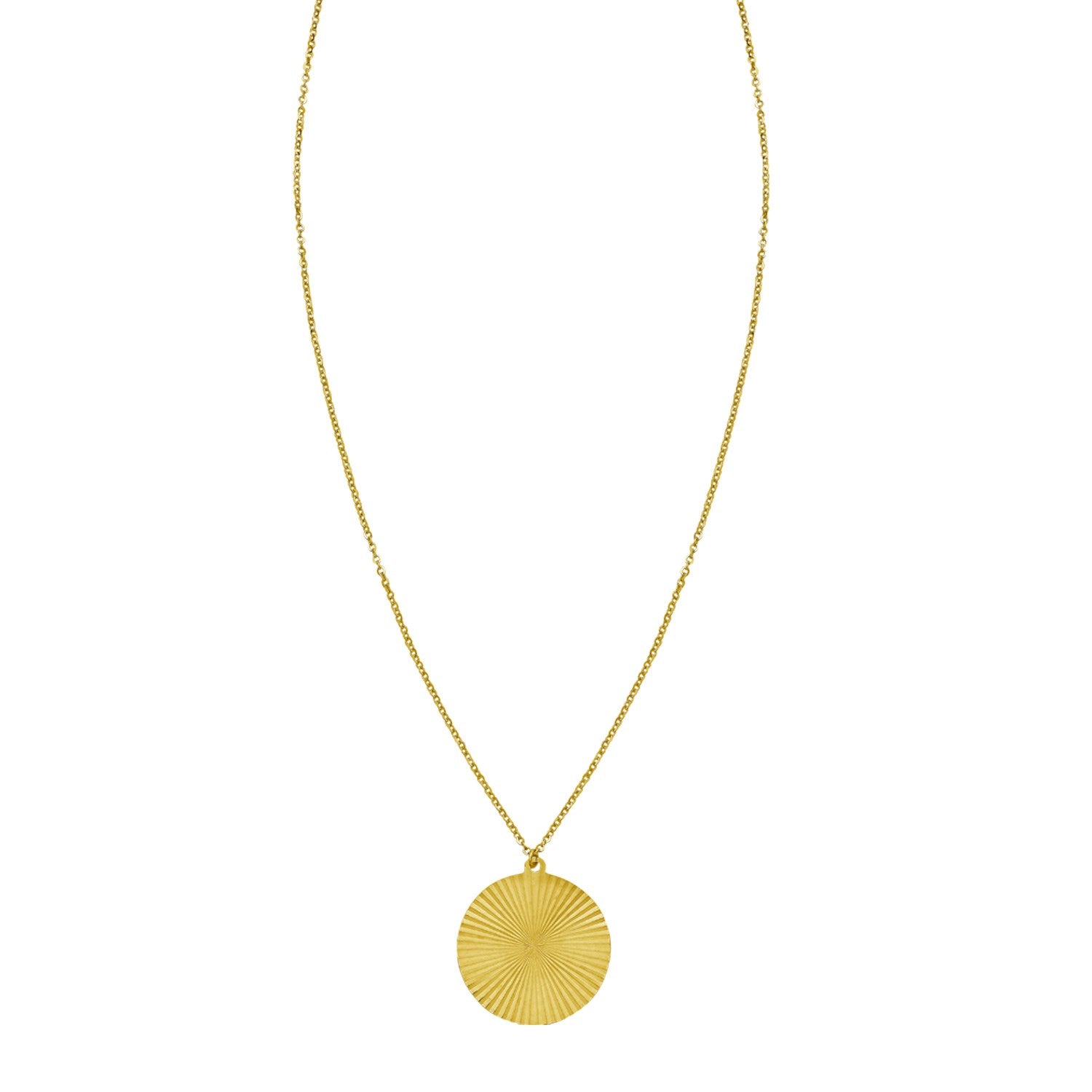 14K Yellow Gold Radiating Circle Necklace