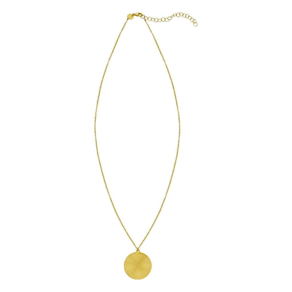 14K Yellow Gold Radiating Circle Necklace