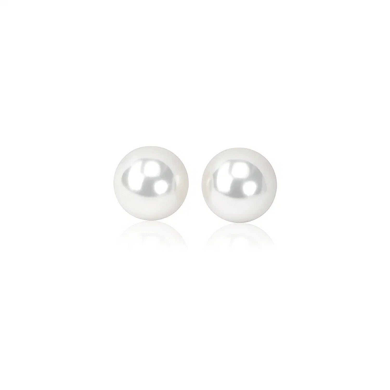 14k Yellow Gold Freshwater Cultured White Pearl Stud Earrings (5mm)