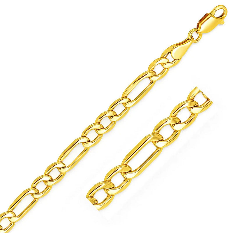 14k Yellow Gold Lite Figaro Chain (6.60 mm)