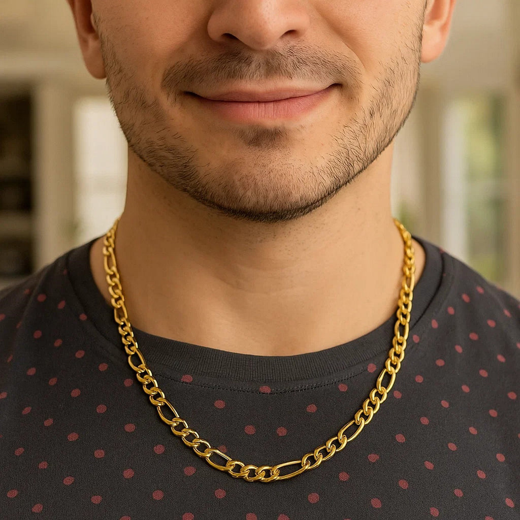 14k Yellow Gold Lite Figaro Chain (6.60 mm)