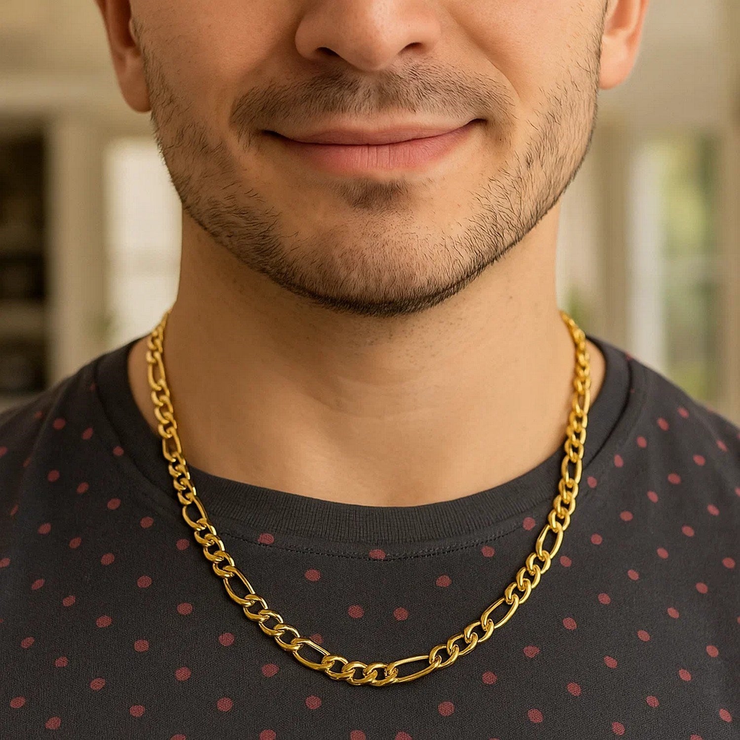 14k Yellow Gold Lite Figaro Chain (6.60 mm)