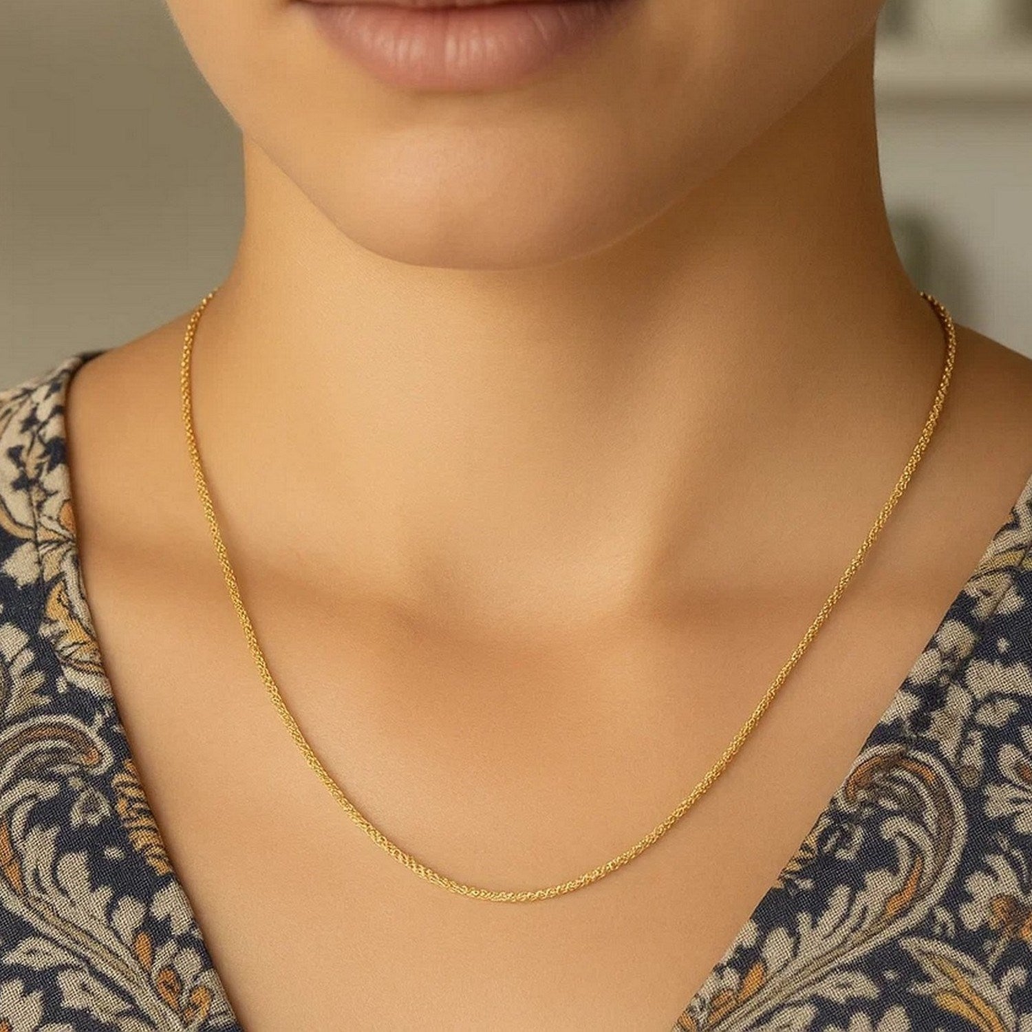 14k Yellow Gold Sparkle Chain (1.10 mm)