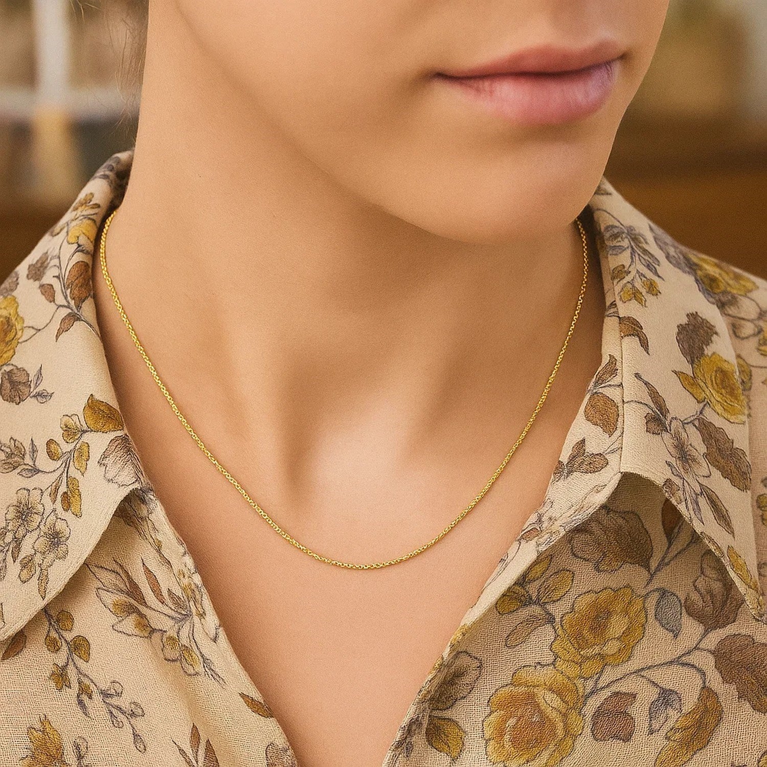 14k Yellow Gold Sparkle Chain (1.10 mm)