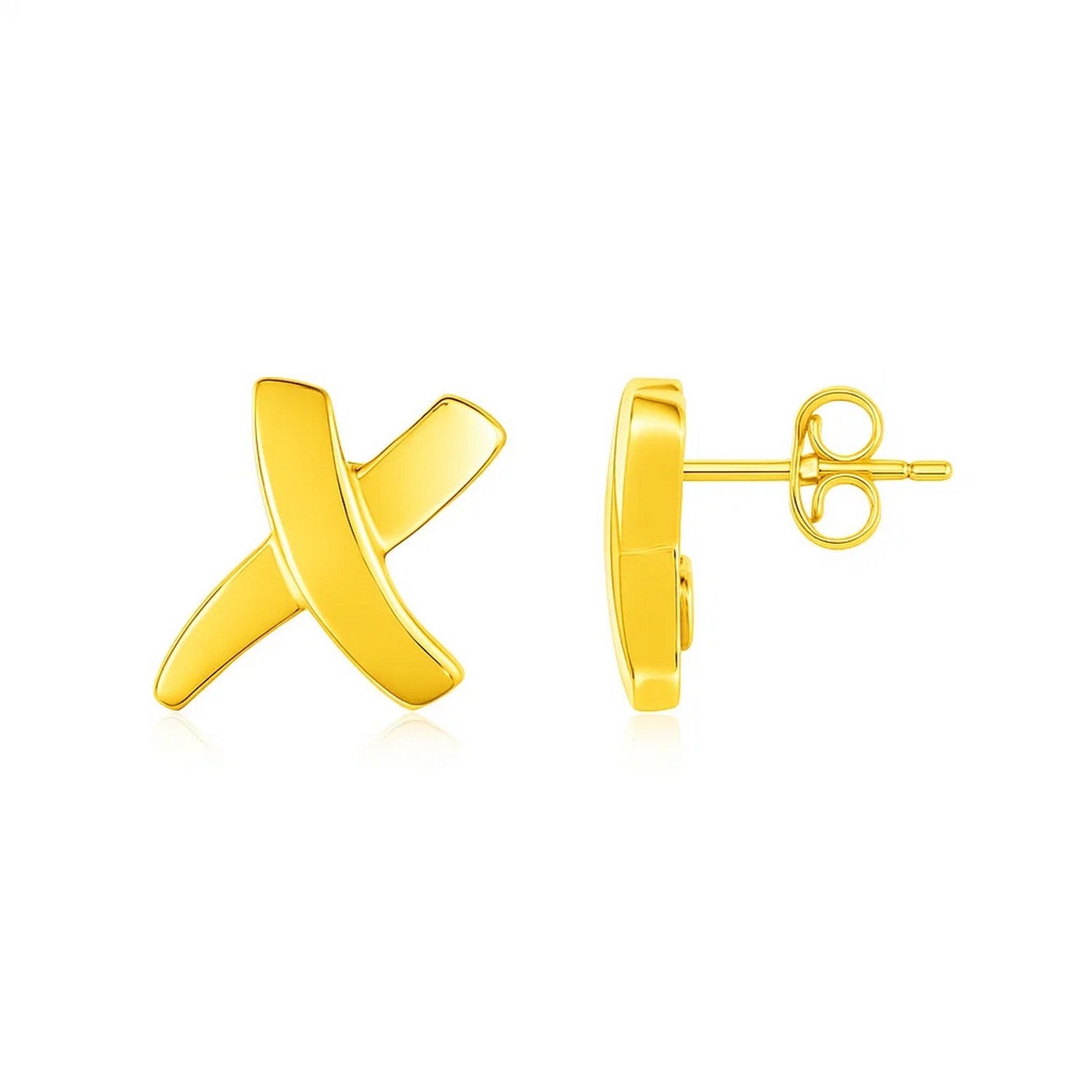 14K Yellow Gold X Earrings