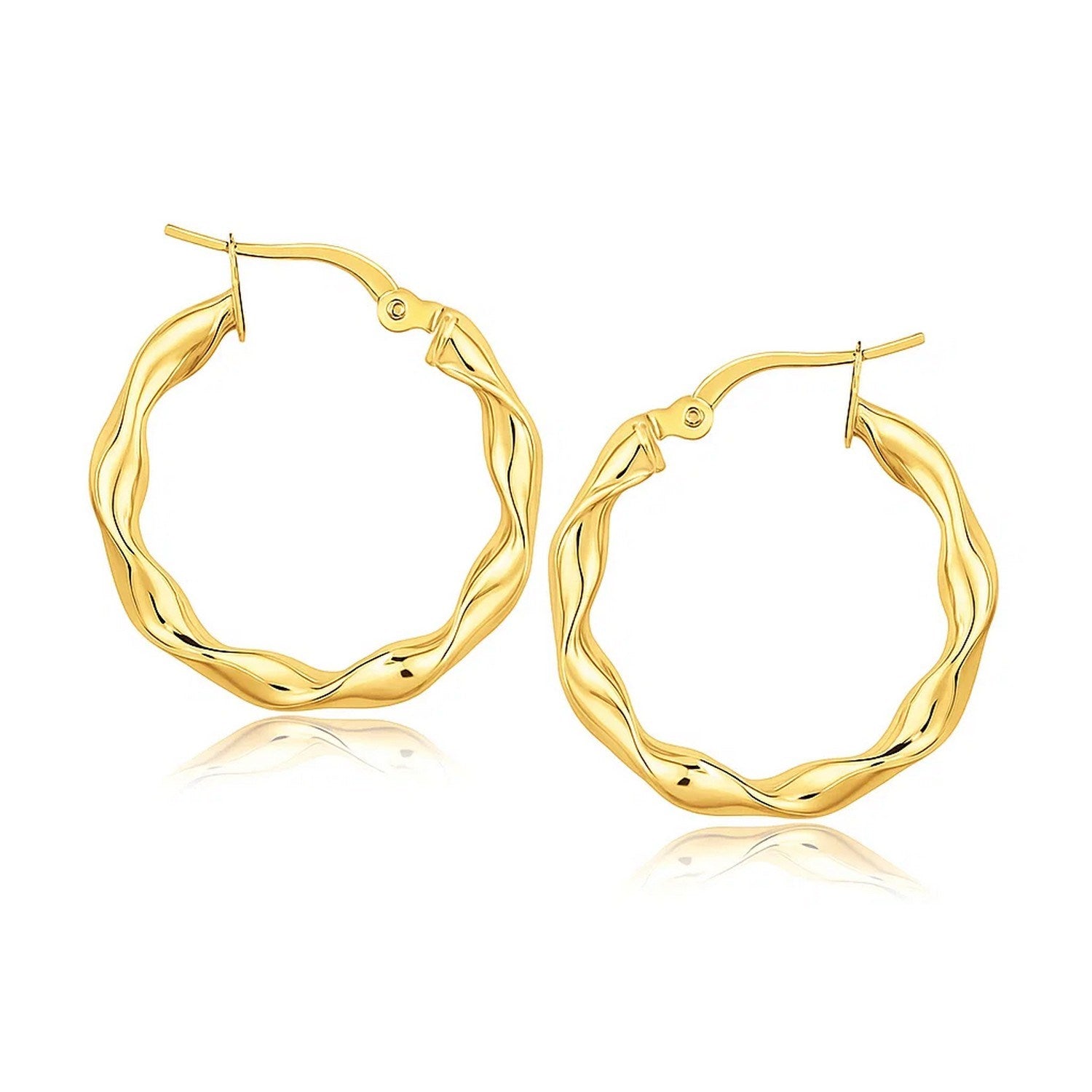 14k Yellow Gold Hoop Earrings (20mm)