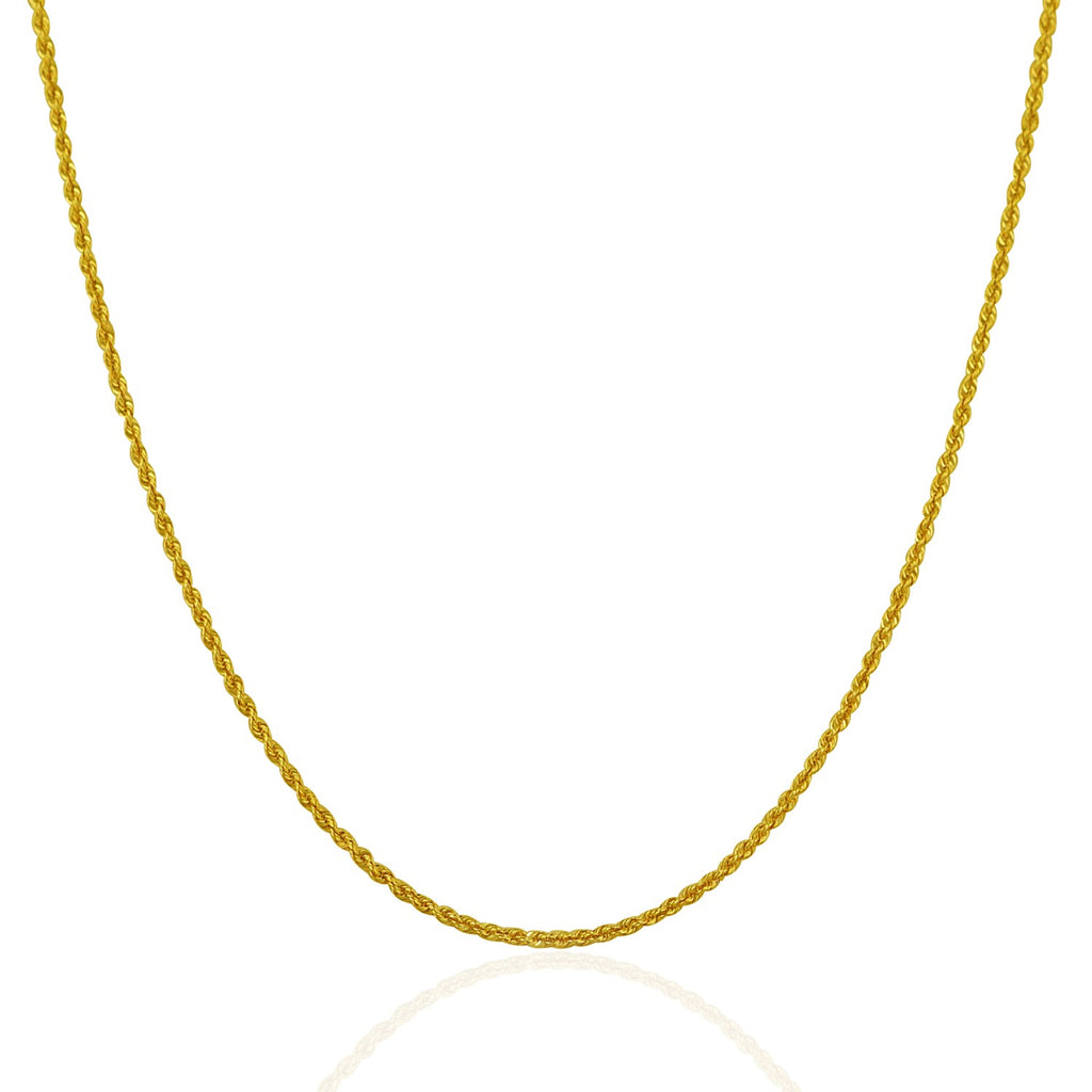 14k Yellow Gold Solid Rope Chain (1.30 mm)