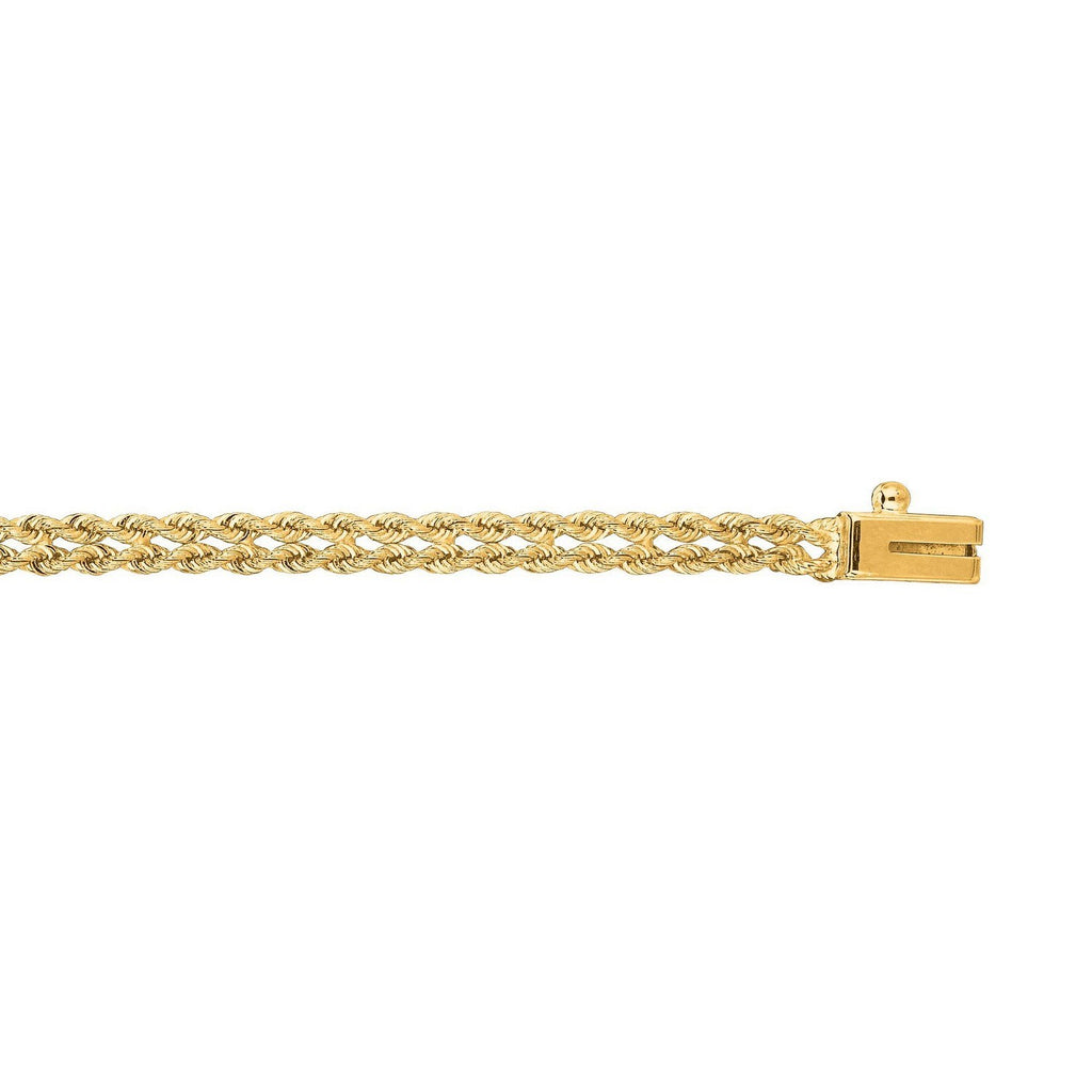 14k Yellow Gold Two Row Rope Bracelet  (3.40 mm)