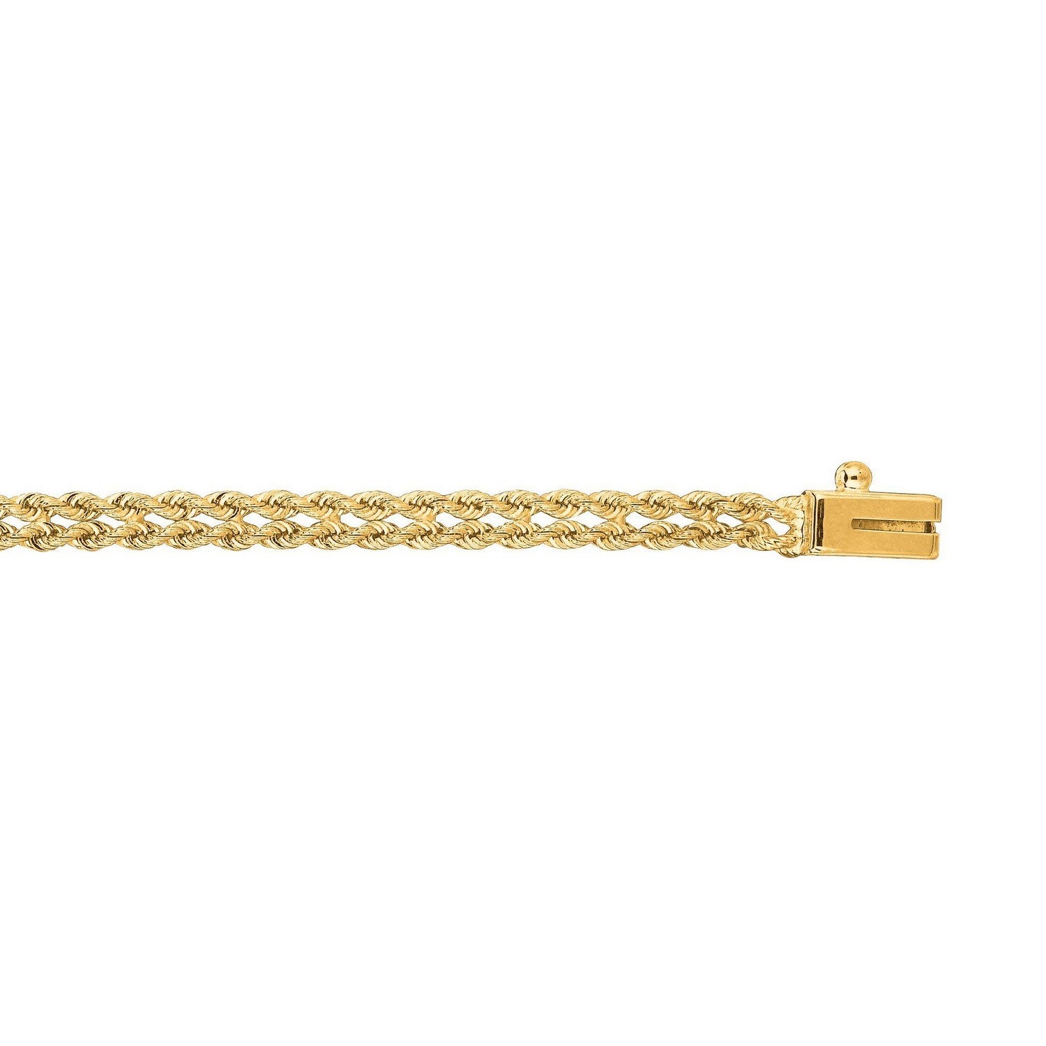 14k Yellow Gold Two Row Rope Bracelet  (3.40 mm)