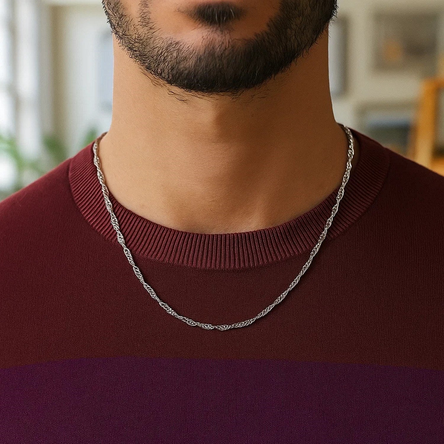 Sterling Silver Singapore Style Chain (1.80 mm)