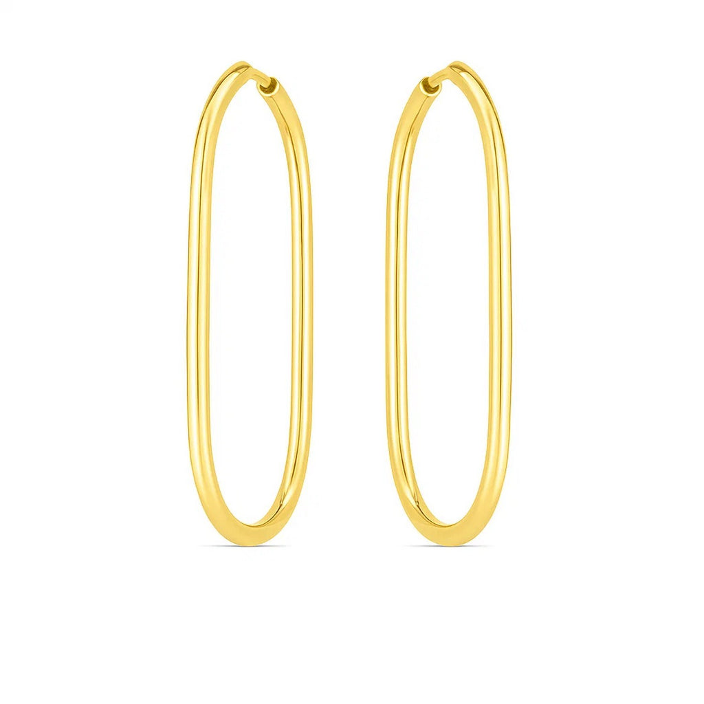 14k Yellow Gold Endless Large Paperclip Hoop Earrings