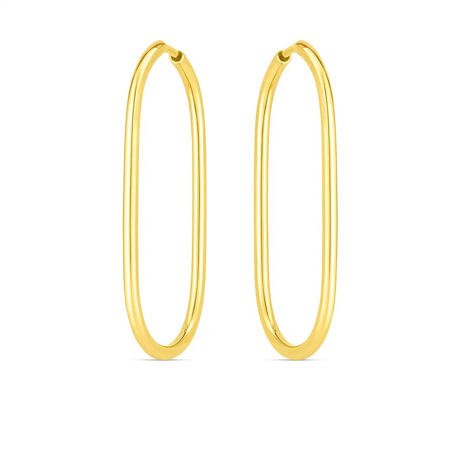 14k Yellow Gold Endless Large Paperclip Hoop Earrings