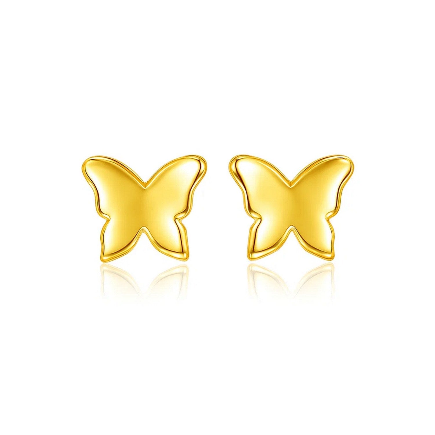 14k Yellow Gold Polished Butterfly Earrings