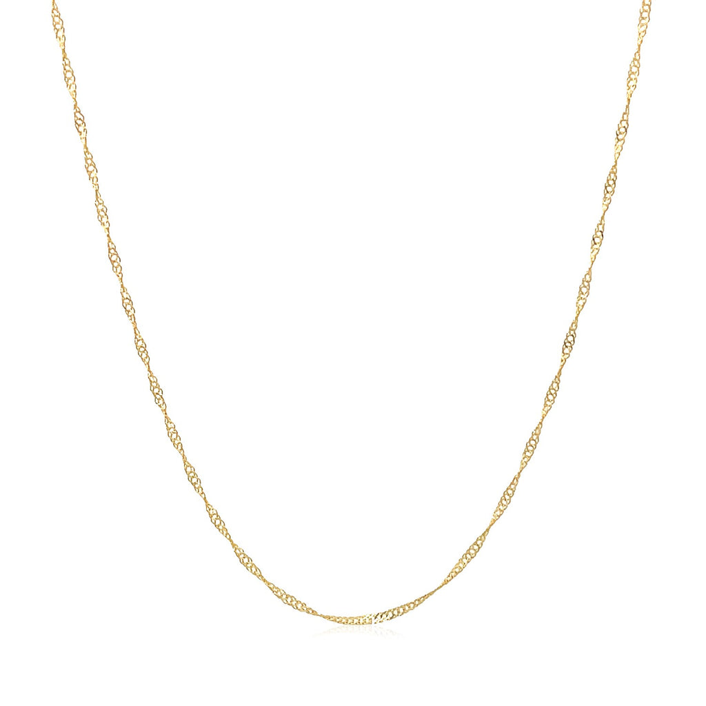 14k Yellow Gold Singapore Chain 0.6mm (0.60 mm)