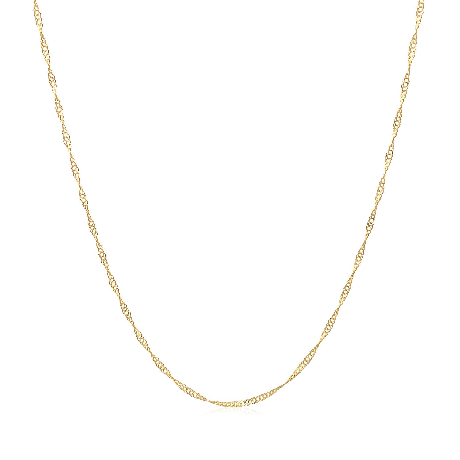 14k Yellow Gold Singapore Chain 0.6mm (0.60 mm)
