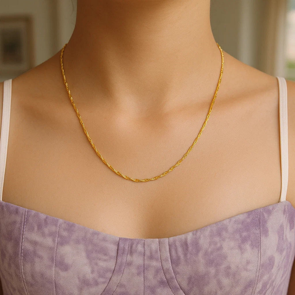 14k Yellow Gold Singapore Chain 0.6mm (0.60 mm)