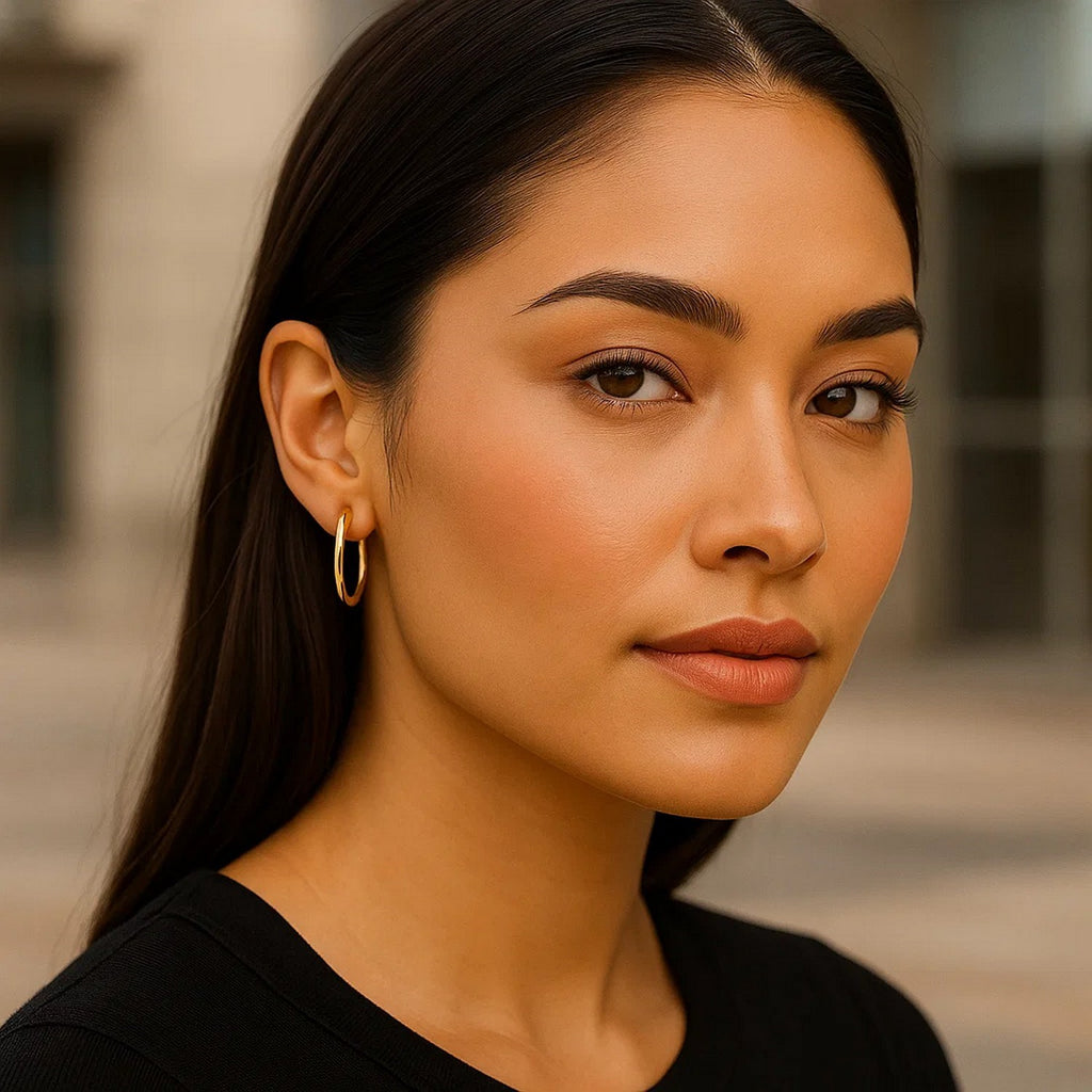 14k Yellow Gold Endless Round Hoop Earrings(2x21mm)