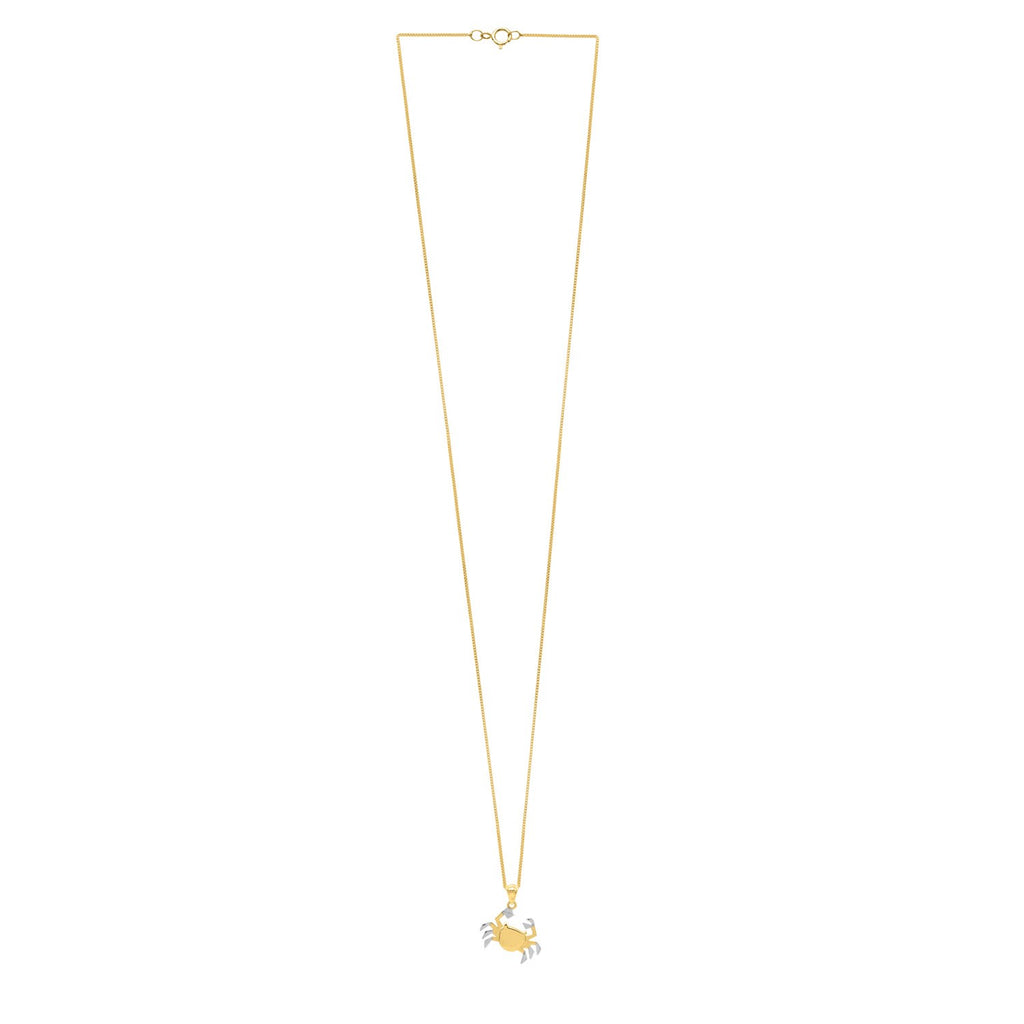 Crab Necklace in 10K Two Tone Yellow Gold