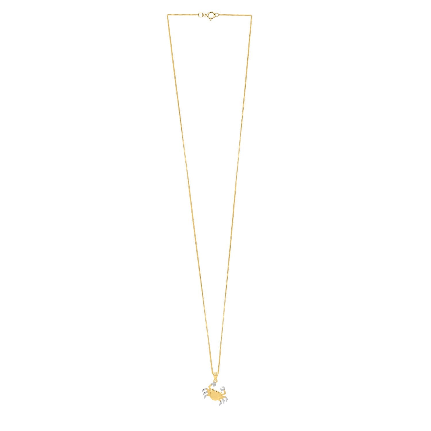 Crab Necklace in 10K Two Tone Yellow Gold
