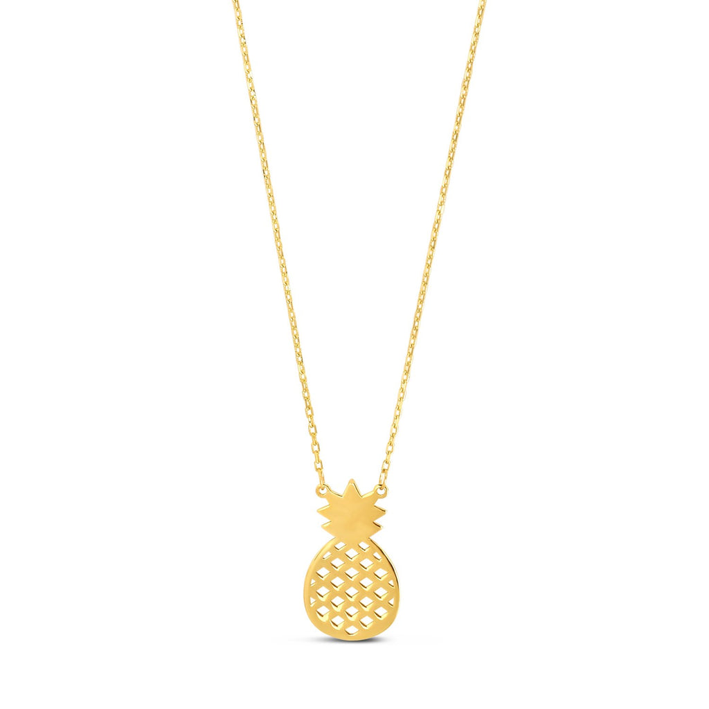 Pineapple Necklace in 10K Yellow Gold