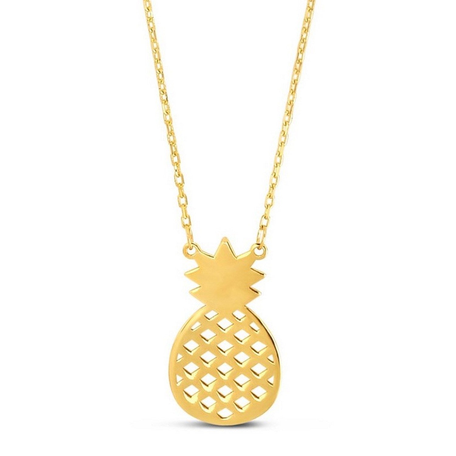 Pineapple Necklace in 10K Yellow Gold