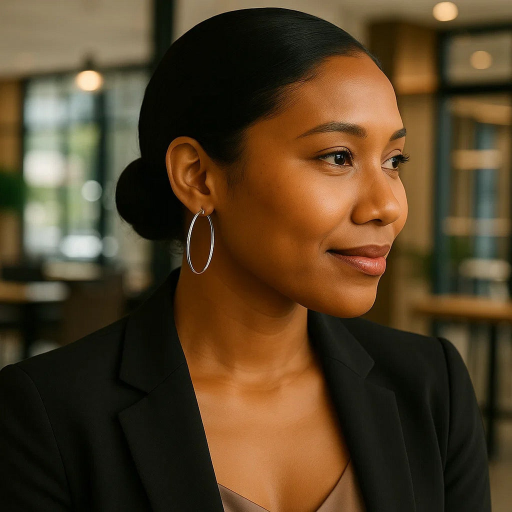 10k White Gold Polished Hoop Earrings (1.5x40mm)