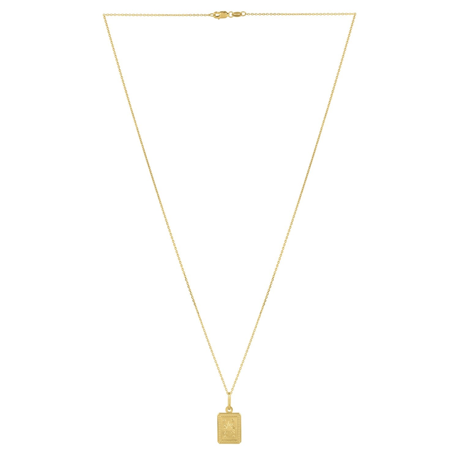 Sun and Stars Necklace in 14K Yellow Gold